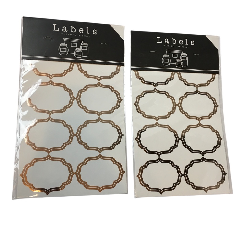 Jar Labels Copper Rose Gold Edge Organizing Labeling Pantry Crafts Gifts NWT